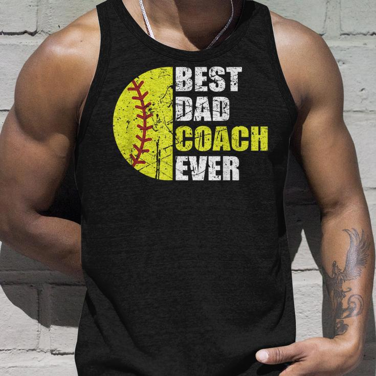 Mens Best Softball Dad Coach Ever Retro Father Softball Coach Dad Unisex Tank Top Gifts for Him