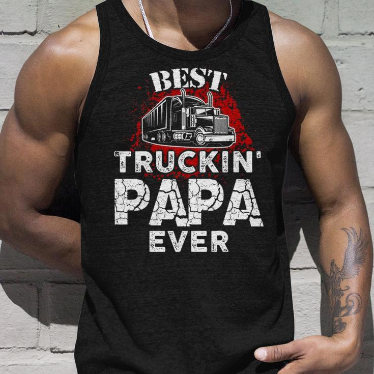 Mens Best Truckin Papa Ever Trucker Grandpa Unisex Tank Top Gifts for Him