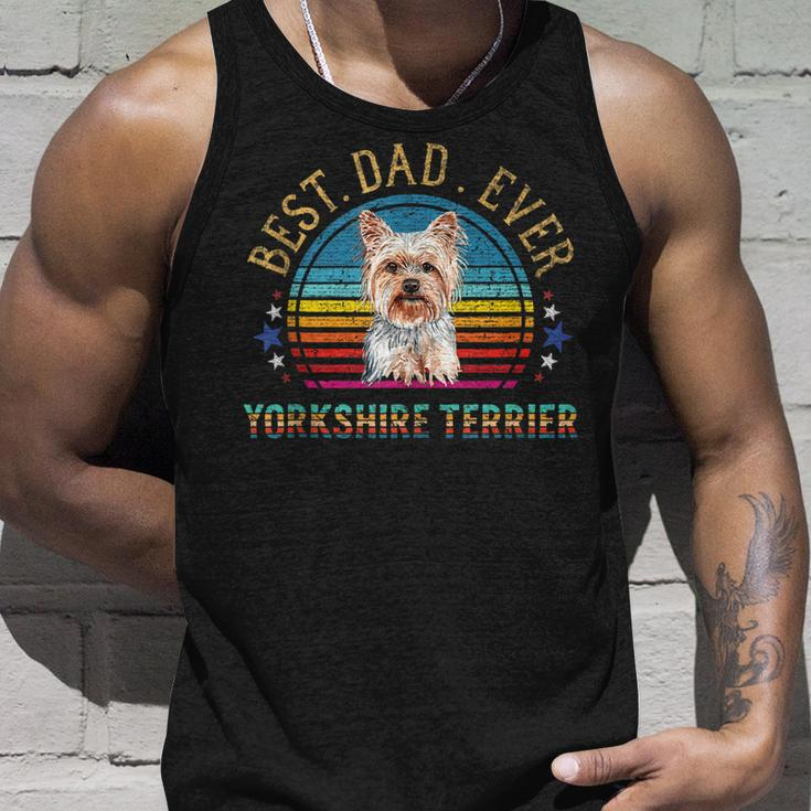 Mens Best Yorkshire Terrier Dog Dad Retro Vintage Yorkie Fun Gift Unisex Tank Top Gifts for Him