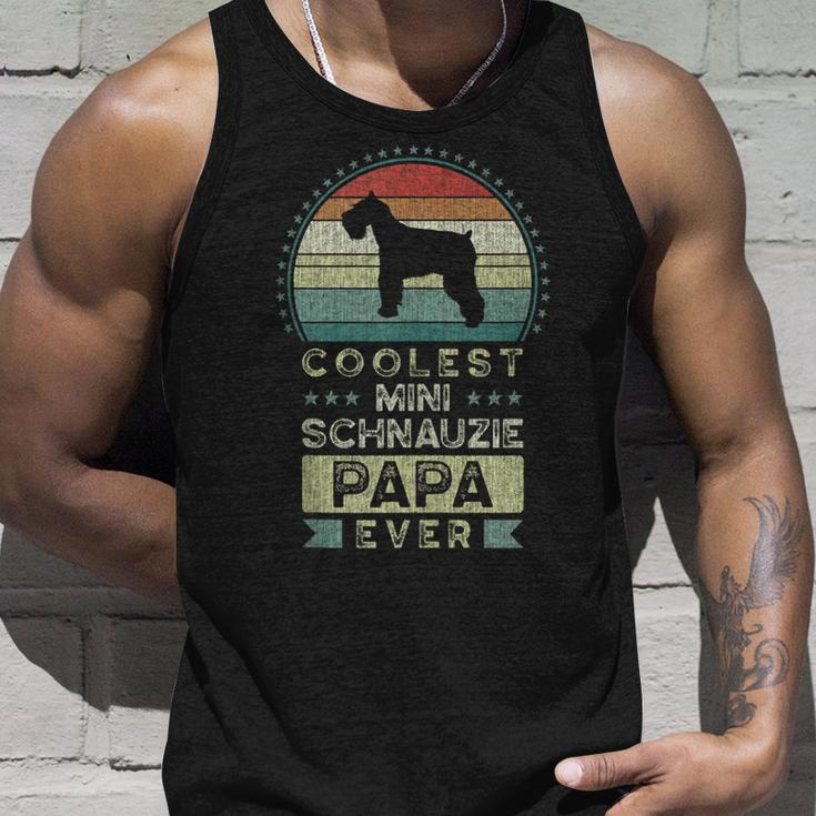 Mens Coolest Mini Schnauzie Papa Ever Fathers Day Schnauzer Unisex Tank Top Gifts for Him
