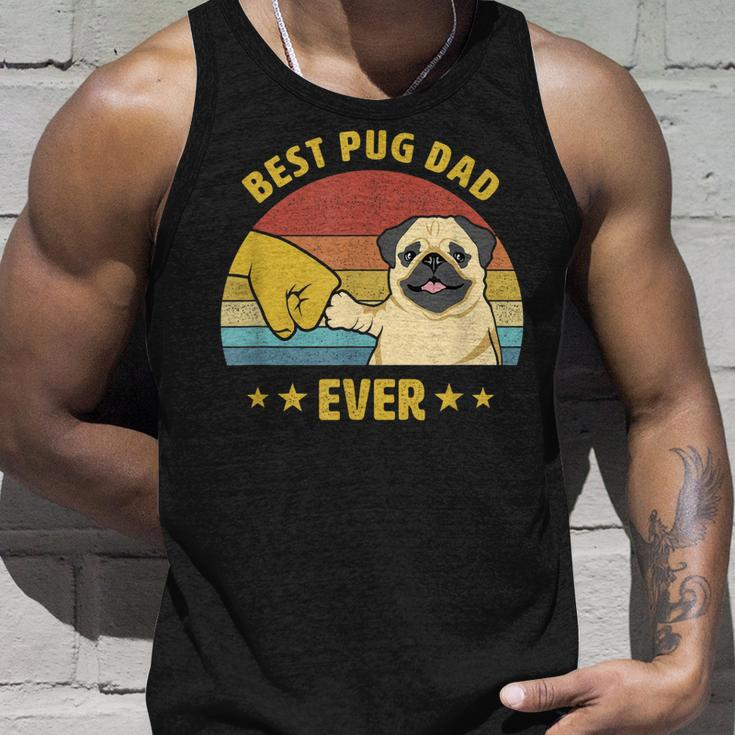 Mens Cute Best Pug Dad Ever Proud Vintage Puppy Lover Pug Retro Unisex Tank Top Gifts for Him