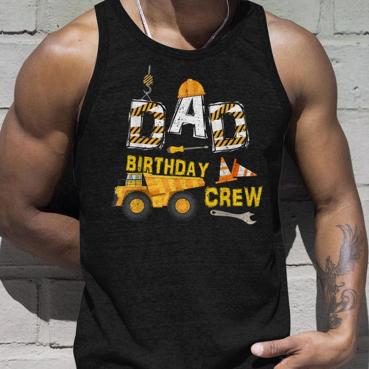 Mens Dad Birthday Crew Funny Construction Birthday Party  Unisex Tank Top Gifts for Him