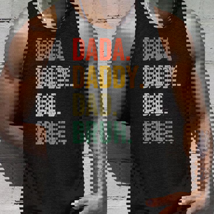 Mens Dada Daddy Dad Bruh Fathers Day Funny Dad Life Vintage Unisex Tank Top Gifts for Him