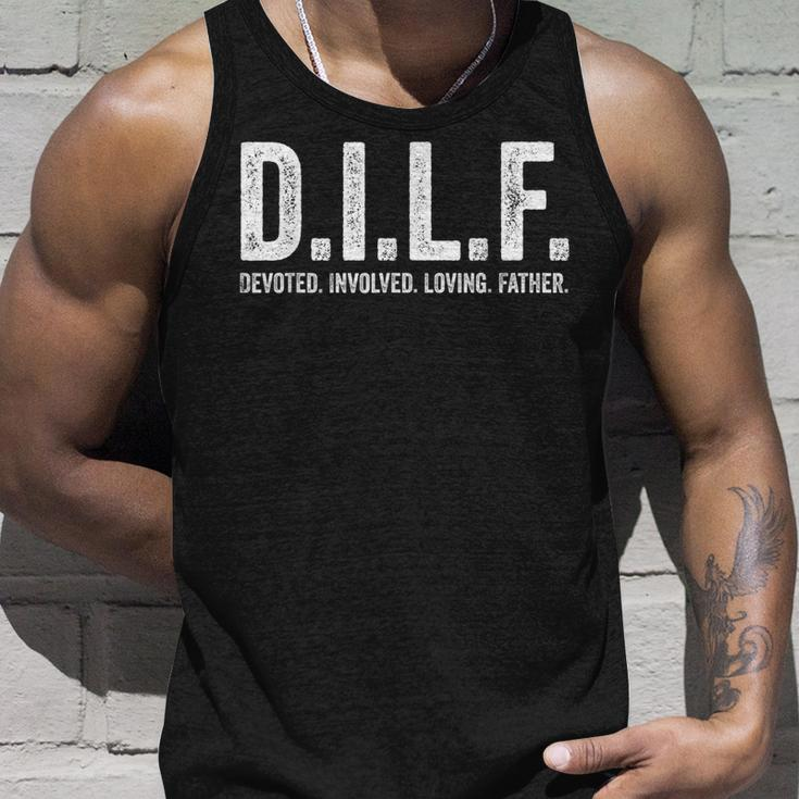 Mens Dilf Men Funny Fathers Day Gift For Dad Unisex Tank Top Gifts for Him