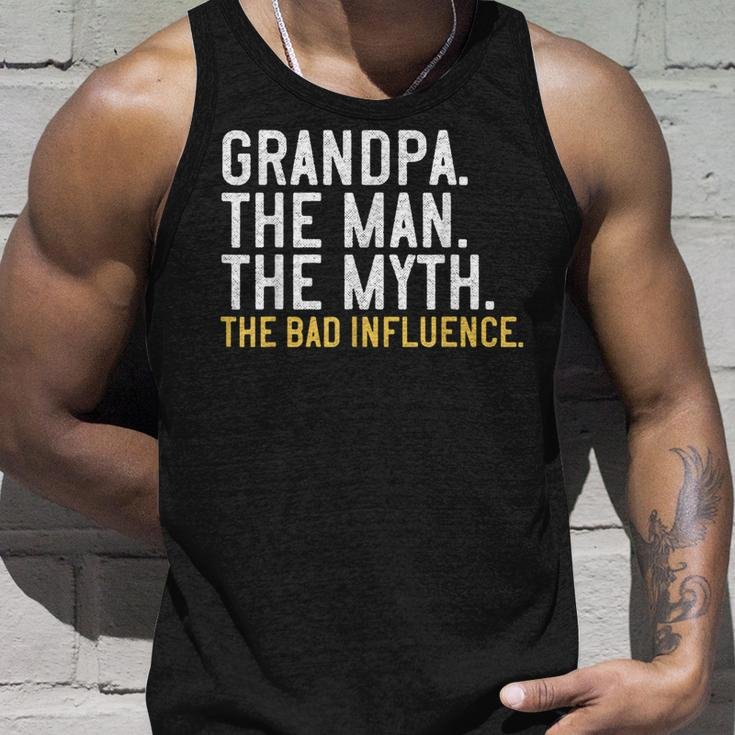 Mens Fathers Day Gift Grandpa The Man The Myth The Bad Influence Unisex Tank Top Gifts for Him