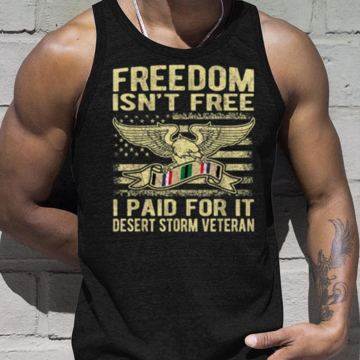 Mens Freedom Isnt Free I Paid For It Proud Desert Storm Veteran Unisex Tank Top Gifts for Him
