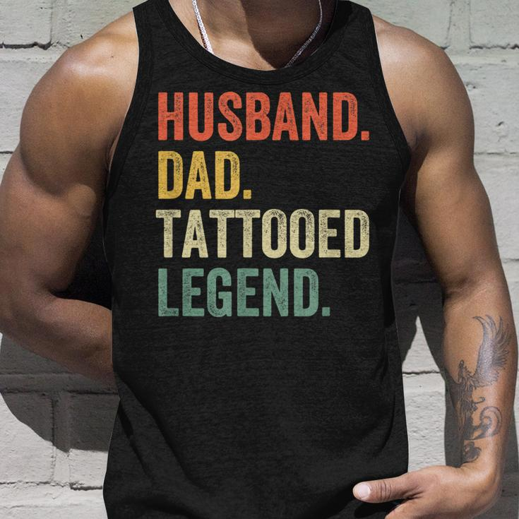Mens Funny Tattoo Husband Dad Tattooed Legend Vintage Unisex Tank Top Gifts for Him