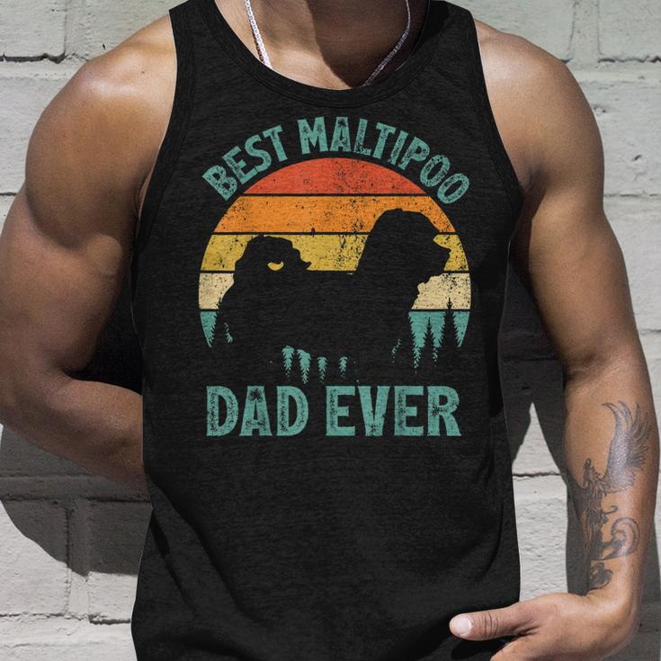 Mens Funny Vintage Best Maltipoo Dad Ever Fathers Day Unisex Tank Top Gifts for Him