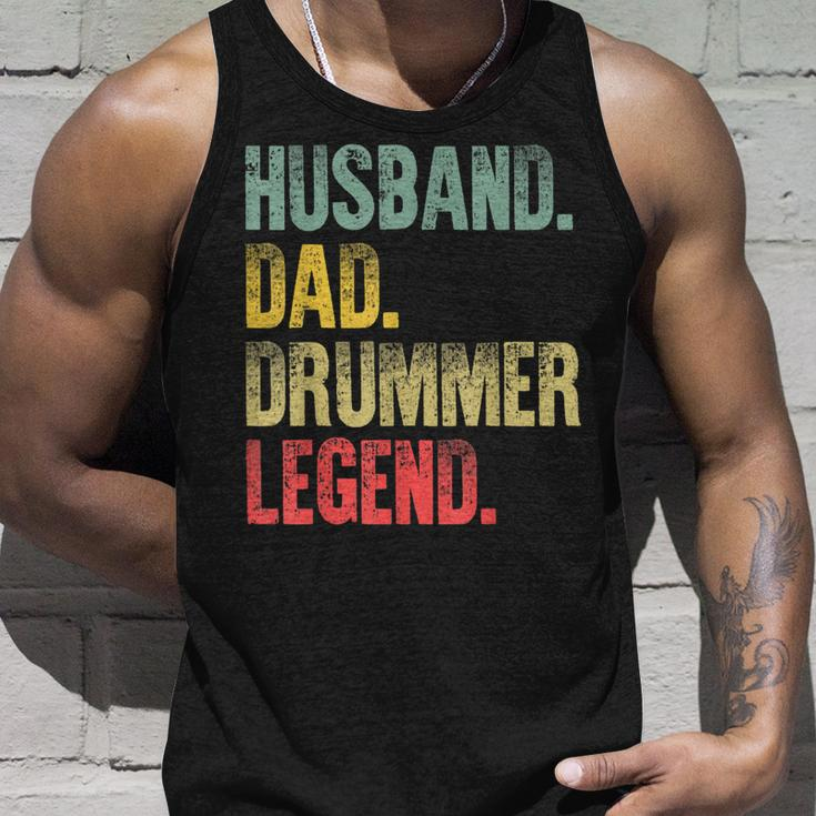 Mens Funny Vintage Gift Husband Dad Drummer Legend Retro Unisex Tank Top Gifts for Him