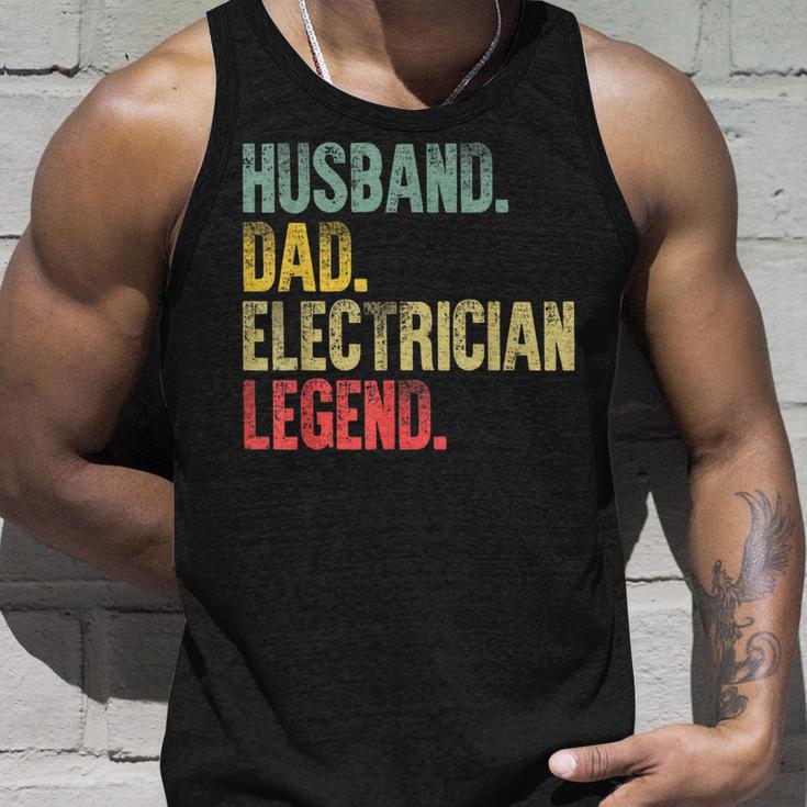 Mens Funny Vintage Husband Dad Electrician Legend Retro Unisex Tank Top Gifts for Him