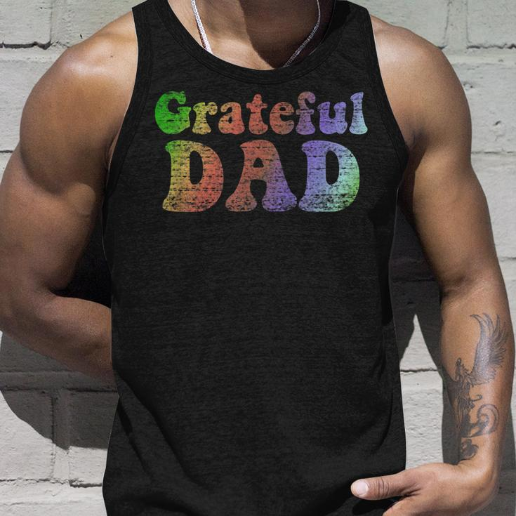 Mens Grateful Dad Vintage Fathers Day Gift Unisex Tank Top Gifts for Him