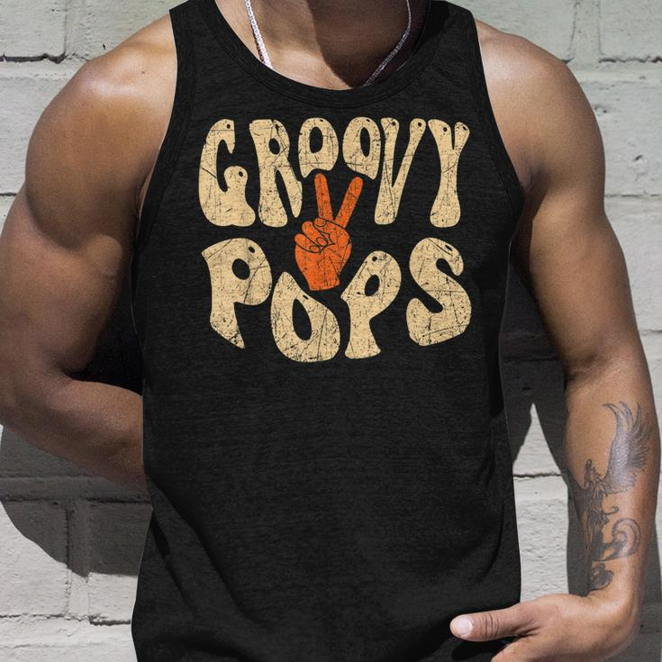 Mens Groovy Pops 70S Aesthetic Nostalgia 1970S Retro Dad Unisex Tank Top Gifts for Him