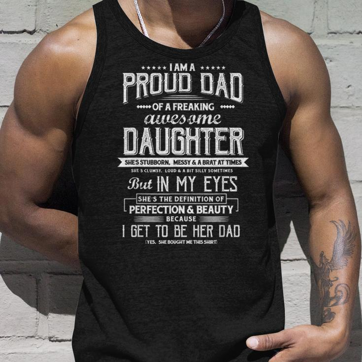 Mens I Am A Proud Dad Of A FreakingFathers Day Gifts Unisex Tank Top Gifts for Him