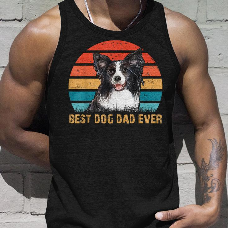 Mens Mens Quote Best Dog Dad Ever Vintage Border Collie Unisex Tank Top Gifts for Him