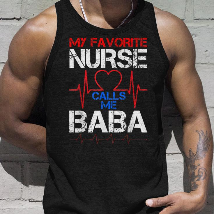 Mens My Favorite Nurse Calls Me Baba Cool Vintage Nurse Dad Unisex Tank Top Gifts for Him