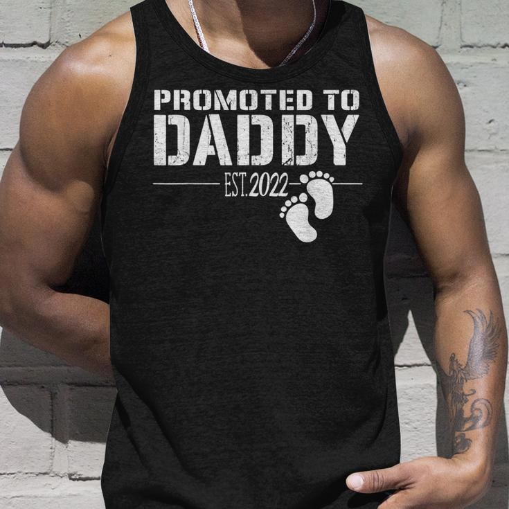 Mens Promoted To Daddy 2022 Funny Gift For New Dad First Time Dad Unisex Tank Top Gifts for Him