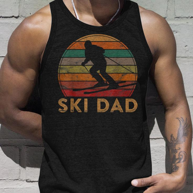 Mens Retro Ski Dad Sunset Winter Skiing Daddy Gift Father Skier Unisex Tank Top Gifts for Him