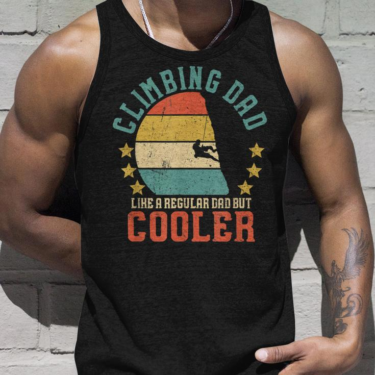 Mens Rock Climbing Dad Vintage Mountain Climber Fathers Day Gift Unisex Tank Top Gifts for Him