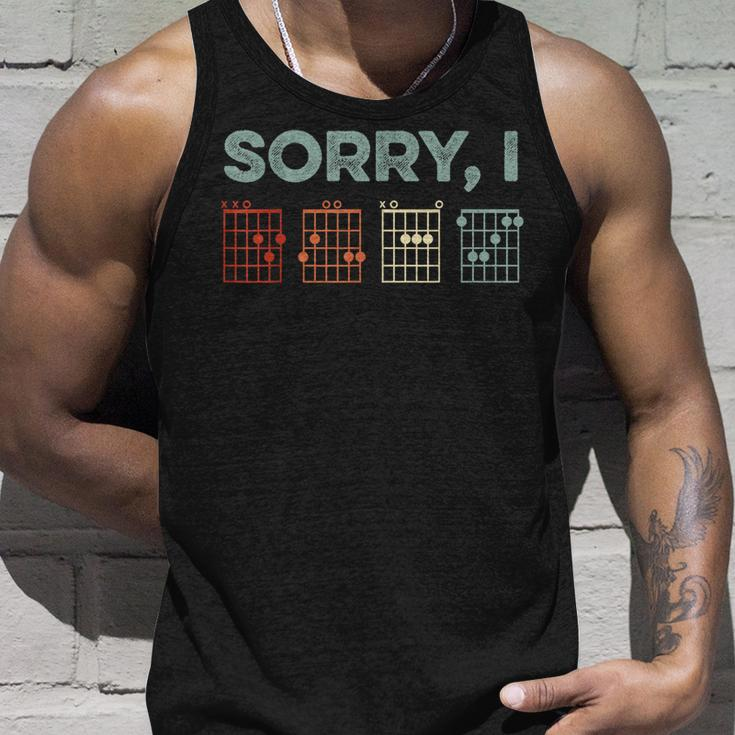 Mens Sorry I-Dgaf Hidden Message Guitar Chords Music Note Unisex Tank Top Gifts for Him