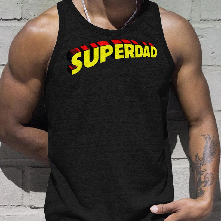 Mens Superdad Super Dad Super Hero Superhero Fathers Day Vintage Unisex Tank Top Gifts for Him