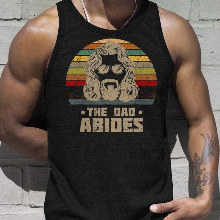 Mens The Dad Abides Retro Fathers Day Unisex Tank Top Gifts for Him
