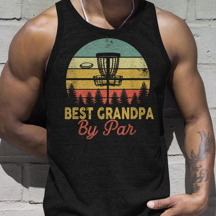 Mens Vintage Best Grandpa By Par Disc Golf Gift Dad Fathers Papa V2 Unisex Tank Top Gifts for Him