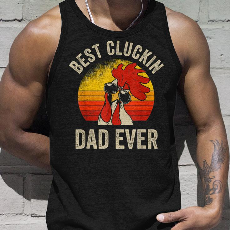 Mens Vintage Chicken Dad Best Cluckin Dad Ever Proud Daddy Farmer Unisex Tank Top Gifts for Him