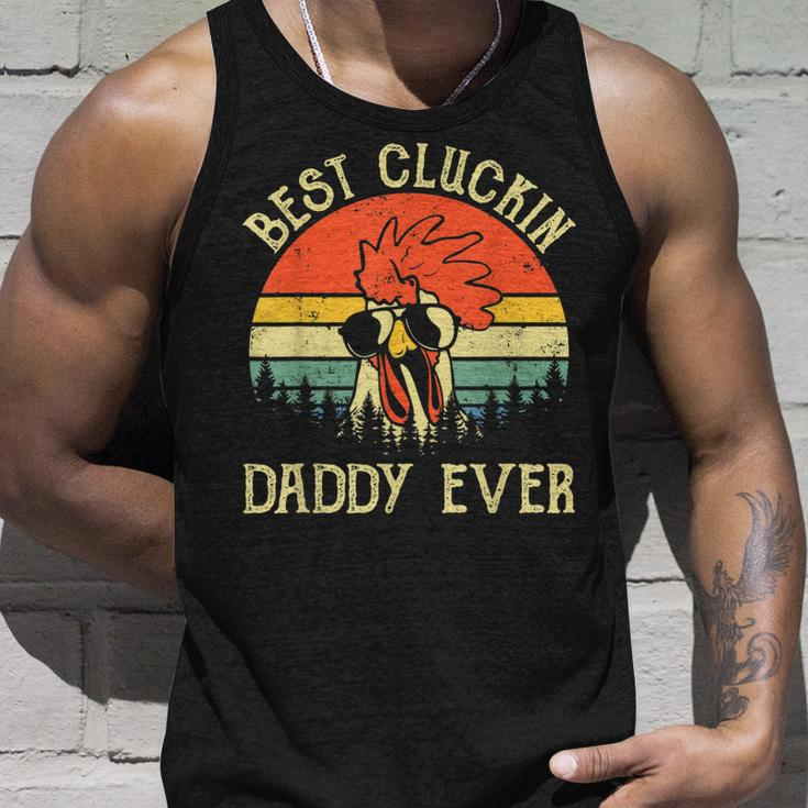 Mens Vintage Chicken Dad Best Cluckin Daddy Ever Proud Farmer Unisex Tank Top Gifts for Him