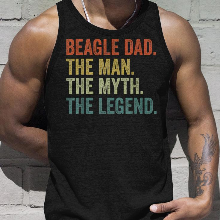 Mens Vintage Dog Dad Man Myth Legend Beagle Dad Day Unisex Tank Top Gifts for Him