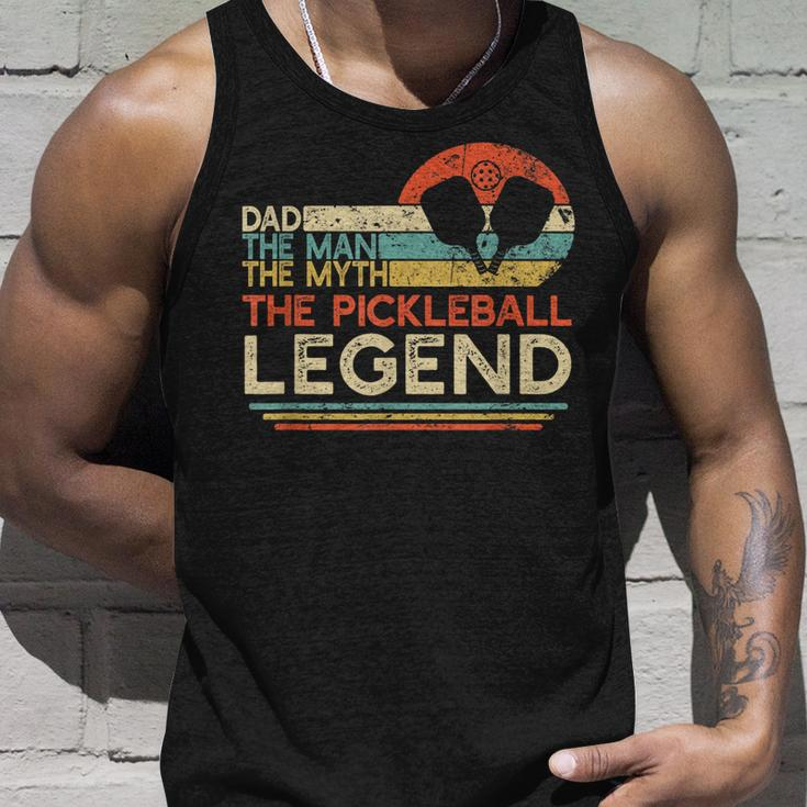 Mens Vintage Pickleball Dad The Man The Myth The Legend Unisex Tank Top Gifts for Him