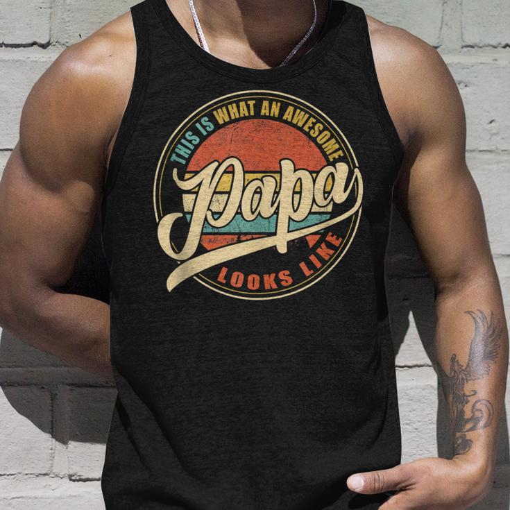 Mens What An Awesome Funny Dad Papa Grandpa Looks Like Vintage Unisex Tank Top Gifts for Him
