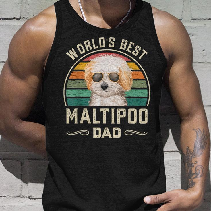 Mens Worlds Best Maltipoo Dad Vintage Dog Dad Unisex Tank Top Gifts for Him