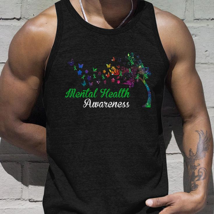 Mental Health Awareness Butterfly Tree Unisex Tank Top Gifts for Him