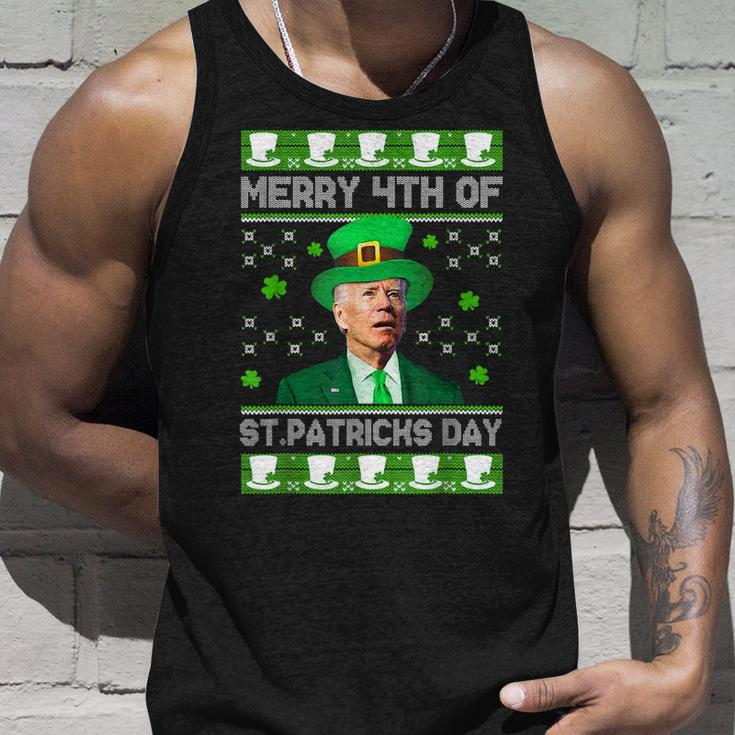 Merry 4Th Of St Patricks Day Joe Biden Leprechaun Hat Clover Unisex Tank Top Gifts for Him