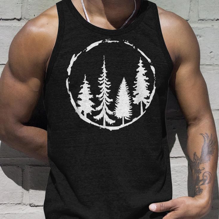 Minimalist Tree Design Forest Outdoors And Nature Graphic Unisex Tank Top Gifts for Him