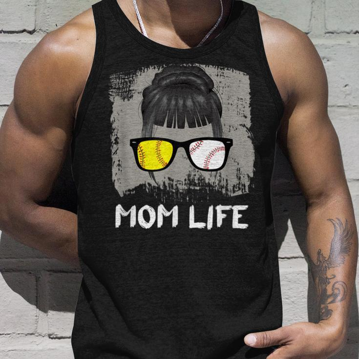 Mom Life Sport Mother Sunglasses Softball BaseballUnisex Tank Top Gifts for Him