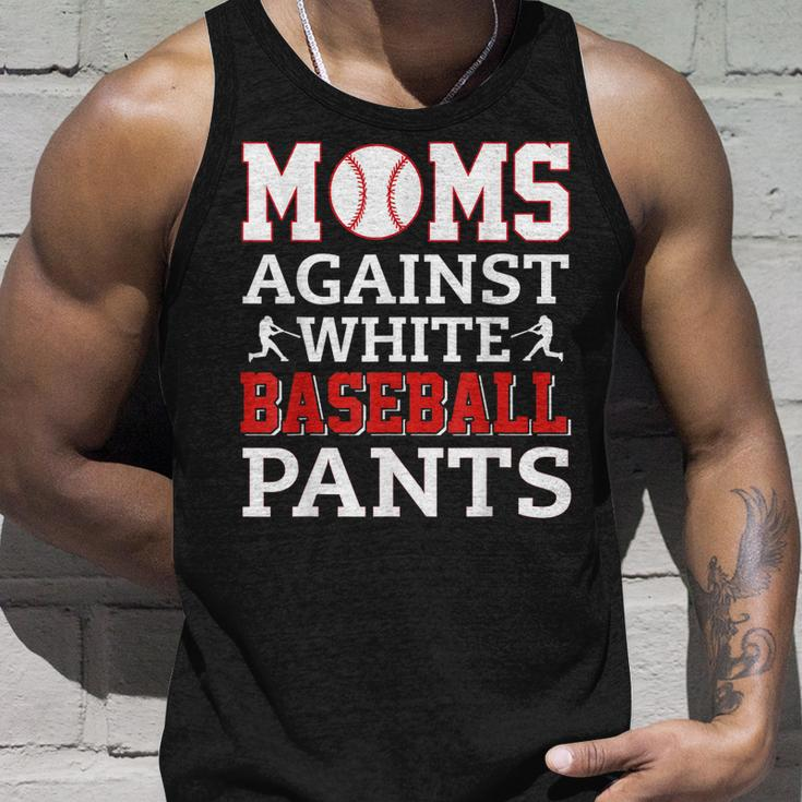 Moms Against White Baseball Pants Funny Baseball Mom Women Unisex Tank Top Gifts for Him