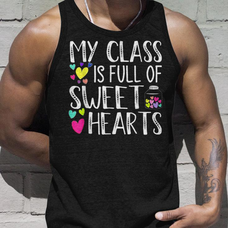 My Class Is Full Of Sweethearts Teacher Funny Valentines Day V2 Unisex Tank Top Gifts for Him