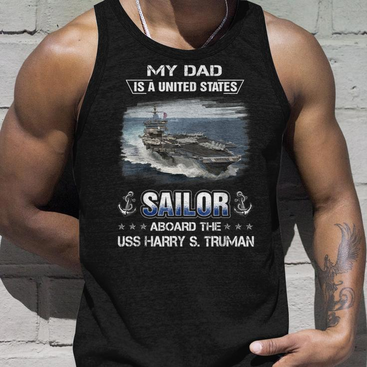 My Dad Is A Sailor Aboard The Uss Harry S Truman Cvn 75 Unisex Tank Top Gifts for Him