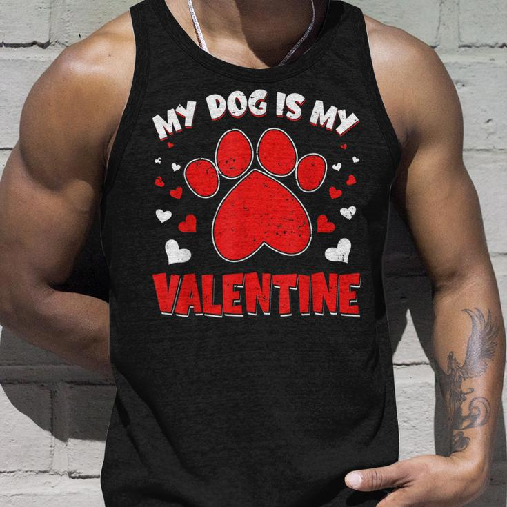 My Dog Is My Valentine Paw Heart Puppy Pet Owner Gifts V3 Unisex Tank Top Gifts for Him