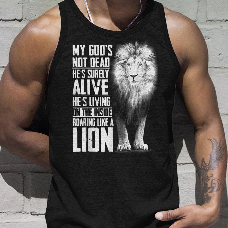 My Gods-Not-Dead Hes Surely Alive Christian Jesus Lion Unisex Tank Top Gifts for Him