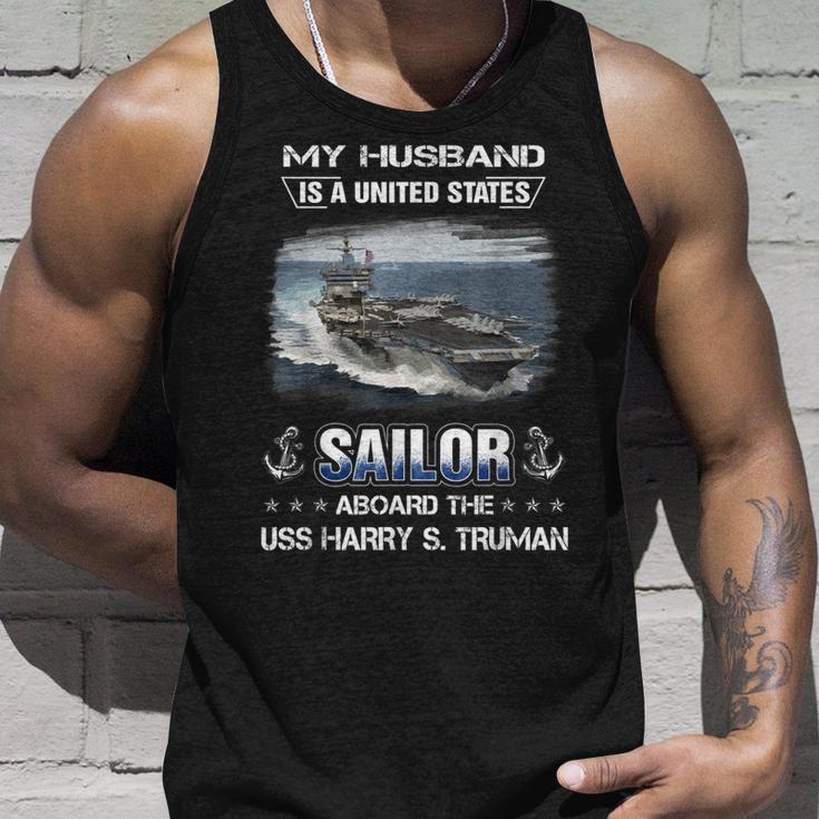 My Husband Is A Sailor Aboard The Uss Harry S Truman Cvn 75 Unisex Tank Top Gifts for Him