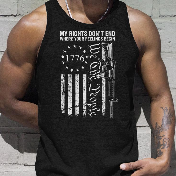 My Rights Dont End Where Your Feelings Begin Ar15 On Back Unisex Tank Top Gifts for Him