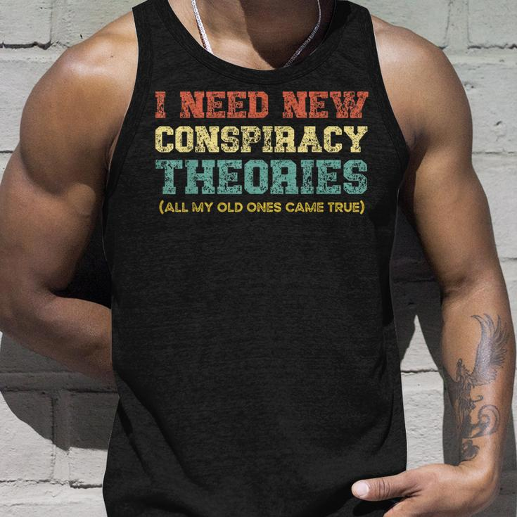 Mens I Need New Conspiracy Theories Conservative Usa Libertarian Tank Top Gifts for Him