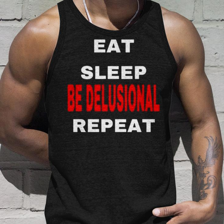 Northstardoll Eat Sleep Be Delusional Repeat Unisex Tank Top Gifts for Him