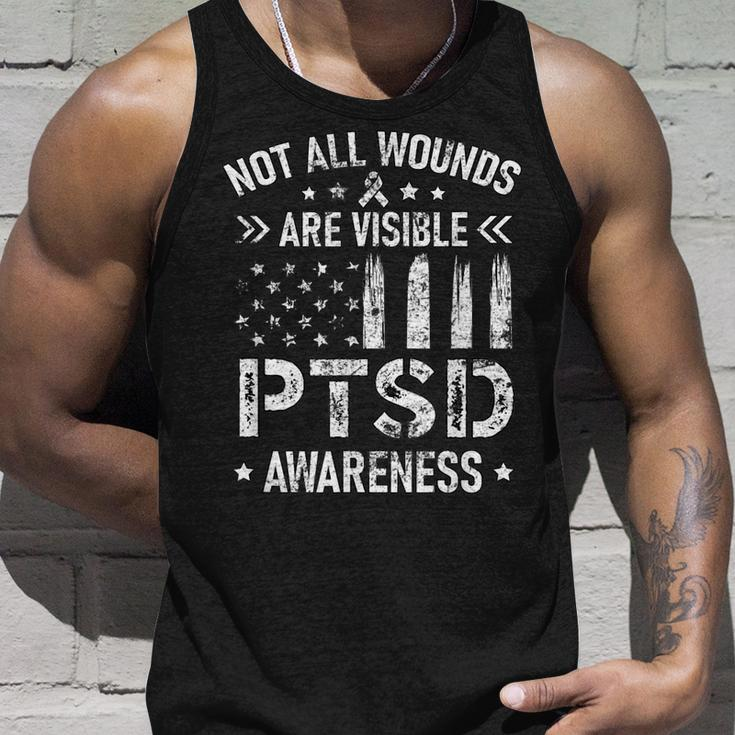 Not All Wounds Are Visible Ptsd Awareness Us Veteran Soldier Unisex Tank Top Gifts for Him