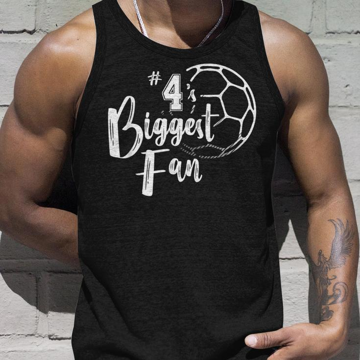 Number 4S Biggest Fan Soccer Player Mom Dad Family  Unisex Tank Top Gifts for Him