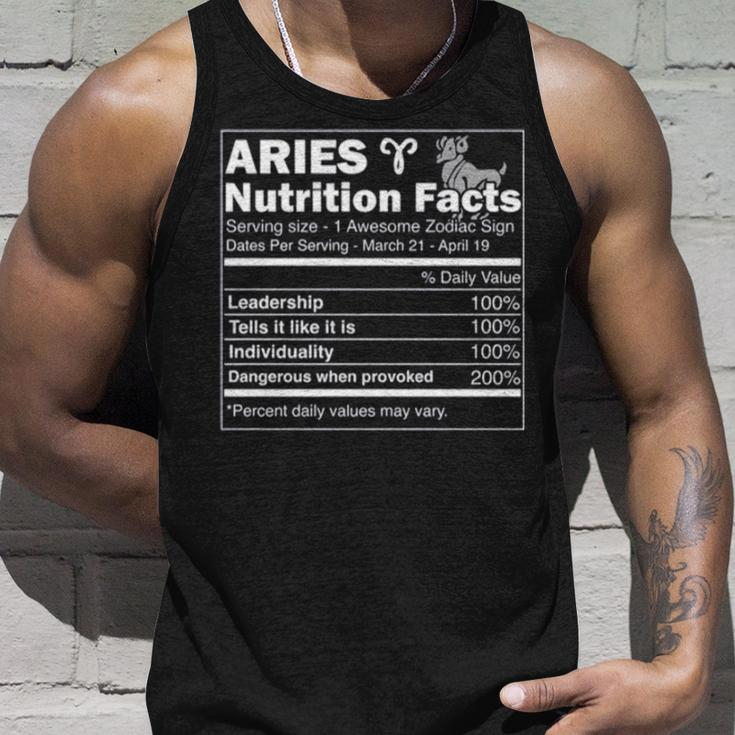 Nutrition Facts Horoscope Zodiac Aries Unisex Tank Top Gifts for Him