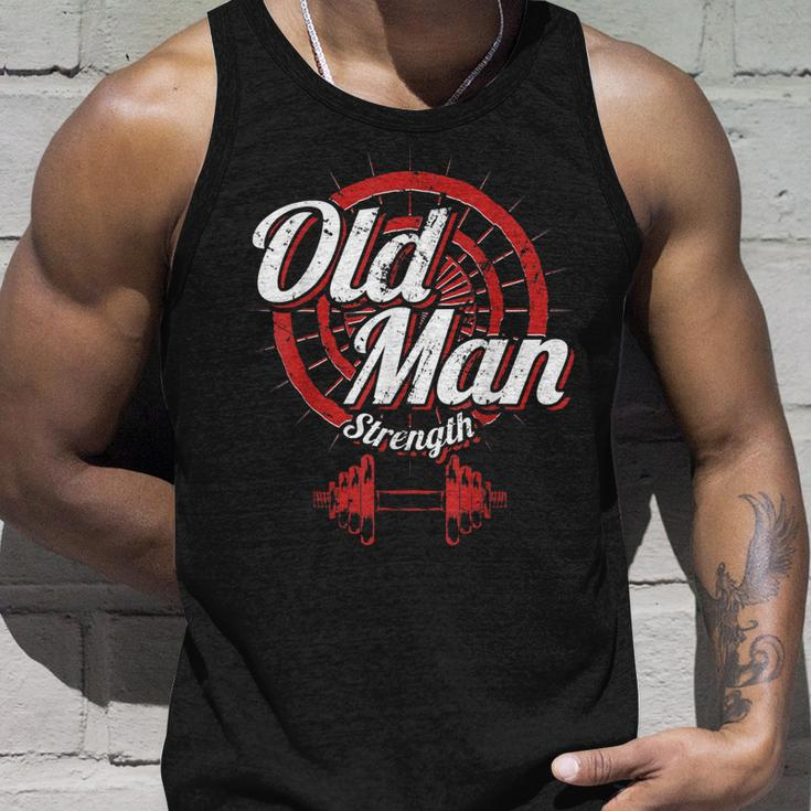 Old Man Strength Fitness Workout Gym Lover Body Building Unisex Tank Top Gifts for Him