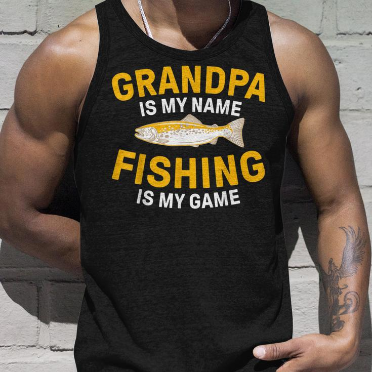 Opa Ist Mein Name Angeln Ist Mein Spiel Opa Fishing Tank Top Geschenke für Ihn